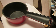 vintage cast iron kitchenware red enamel 3 1/2