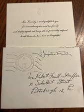 1963 Assassination Condolence Thank-You Card From Jackie Kennedy picture
