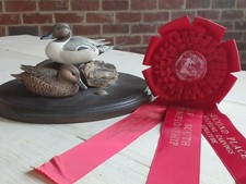 ULTRA RARE Vtg 1982 Lady & Peter GALATAS WILDFOWL Duck CARVING & LWCCG Award LA picture