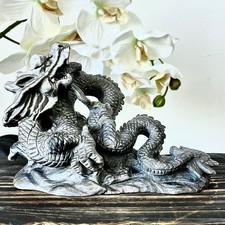 2.75LB Beautiful natural silver shimmer stone hand carved crystal spiritual deco picture