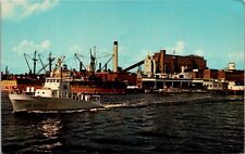 Everett Washington WA Scott Paper Mill Coast Guard Cutter Ship Postcard picture