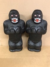 Blow Mold King Kong Gorilla Banks  Plastic Renzy Mold 17” Inches Tall PAIR picture