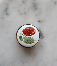 Crummles Hand Painted Red Calle Lilly Trinket Box Authentic NEW picture
