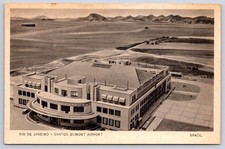 Antique Brazil Postcard RIO DE JANEIRO Santos Dumont Airport 1939 picture