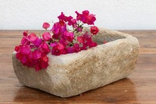Bastide Basin, French Hand-Carved Stone Planter picture