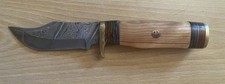 Custom Handmade Damascus 4” Fixed Blade Clip Point Knife With Leather Sheath picture