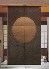 Kyoto Noren Japanese Door Curtain Full Moon Manyosha Hand Dye Japan 150x88cm picture