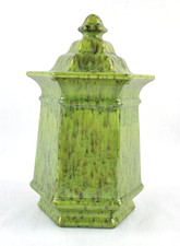 Vintage Royal Haeger 8057 Green Hexagon Canister Lid Jar Lawerence Peabody MCM picture