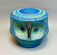1960 MCM VTG Bitossi Ceramic Rosenthal Netter Rimini Blue Owl Figure Aldo Londi picture