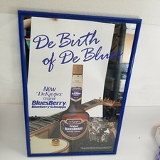 BluesBerry Schnapps mirror sign DeKuyper Blueberry advertising bar vtg picture