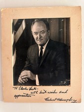 Hubert H. Humphrey Vice President 65-69 Inscribed Signed Matted 8x10 Satin photo picture