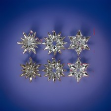 Vintage Snowflake  Ornaments Set Of 6 Acrylic -NWOT -Made In Taiwan picture