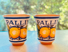 Pallini Limoncello Shot Glass Deruta Italy Lemon Ceramic Italian Pottery Barware picture