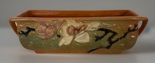 Roseville Magnolia Planter Window Box Orange Art Pottery 389-8