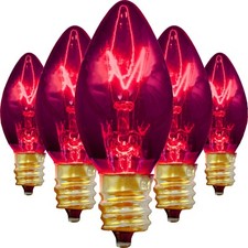 C-7 PURPLE CLEAR STEADY LIGHT BULBS BRAND NEW 1 BOX OF 25 C7 PURPLE CHRISTMAS picture