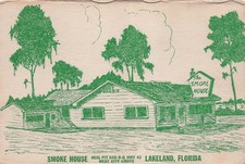 Lakeland Florida Smoke House Restaurant Artist Drawing Advertising Postcard 1A picture