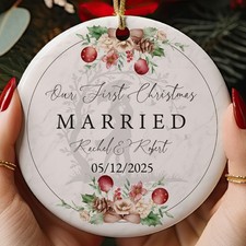Our First Christmas Married Ornament 2025 1st Personalized Christmas Ornaments picture
