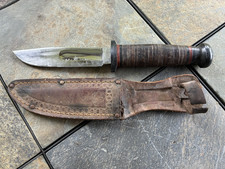 🔥🔥VINTAGE (EARLY) KINFOLKS SURVIVAL FIXED BLADE KNIFE WITH LEATHER SHEATH  🔥 picture