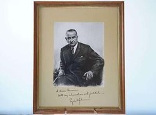 Texas Ranger Chief Homer Garrison Jr(1901-1968) LBJ Signed Portrait Lyndon Baine picture
