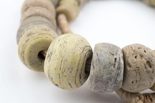 Antique Yellow Hebron Kano Beads Natural 19mm West Africa African Cylinder Glass picture