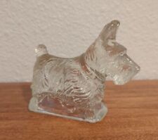 Vintage Scottie Dog Federal Glass Figurine Pressed Glass Scottish Terrier Candy picture