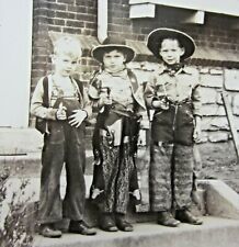 Vintage Cap Gun Cowboy Posse Photo Western Outfits Chaps Hats c. 1940-50's picture