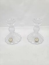 Crystal Candle Stick Holders Made in United States of America 24% Lead Set of 2 picture