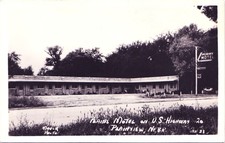 PLAINS MOTEL ON US-20 plainview ne. real photo postcard rppc nebraska picture