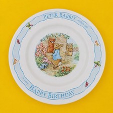 Wedgwood Peter Rabbit Happy Birthday Plate Beatrix Potter 1996 England Vintage picture