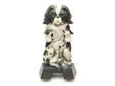 RARE 1920s JUDD Cast Iron King Charles Cavalier Dog Door Stop 9