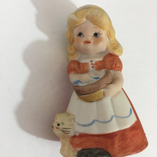 JASCO - Adorabelles 1970's  Porcelain Bell Figurine - Little Girl w/Cat picture