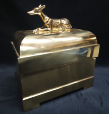Vintage Fabulous Chapman Co Trinket Solid Brass Decorative Orientalist Box 1982 picture