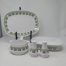 Vtg Noritake Progression Palos Verde 9020 Serving Set Platter Bowl Shakers Gravy picture