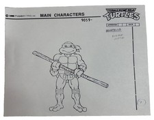 1988 TMNT Playmates Toys Original Model Sheet Donatello Purple Mask Art Sheet picture
