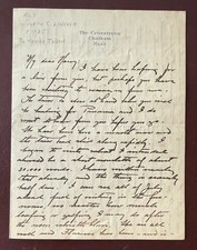 1921 Joseph C. Lincoln Autograph Letter Signed 