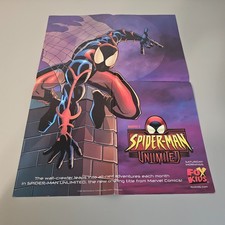 1999 Spider-Man Unlimited Fox Kids Promo Poster Marvel Comics Vintage Rare 18x24 picture