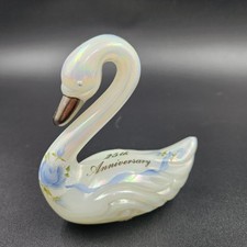 Fenton Glass 25th Anniversary Swan Opalescent 4.25