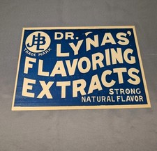 Vintage Dr. Lynas’ Flavoring Extracts Cardstock Store Sign Original Advertising  picture