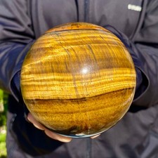 2.02LB Natural Tiger's eye stone quartz Sphere crystal ball rock Healing picture