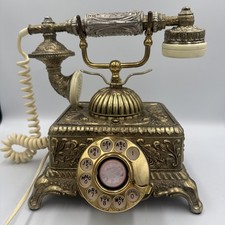 Vintage Radioshack Imperial Classique Rotary Phone 43-323 Brass Ornate 1979 picture
