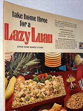 Vintage 1960s Chun King Print Ad Lazy Luau Tiki Bar Party Kitsch Decor  picture