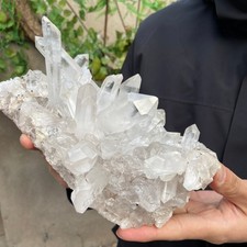 4.1lb Natural Clear White Quartz Crystal Cluster Rough Healing Specimen picture