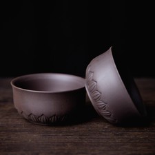 6pcs/lot Real Yixing Zisha Tea Cup Carved Cup of Tea Purple Clay Tea Cups picture