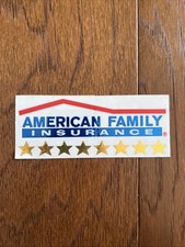 Vtg AMERICAN FAMILY INSURANCE Warning Reflector Sticker Decal picture