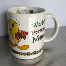 Vintage 2000 Tweety Bird World’s Prettiest Mom Mug Looney Tunes Y2K Giftco picture