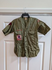 1958 1959 BOY SCOUT SHIRT w PATCHES Indian Head Camp ILLINEK BSA Springfield IL picture