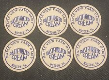 Vintage 1940's Maple View  Farm Dairy Cream Bottle Cap Moscow, PA Lot of 6 picture