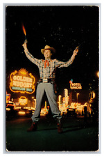 Las Vegas NV Fremont Street Night View Blazing Guns Advertising Signs Postcard picture