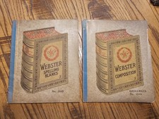 Antique Early 1900's Webster Composition Book # 5549 & Spelling Blanks #5545  picture