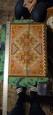 Vintage 1986 Signed Navajo Burntwater Rug - Rena R Begay Hand Dyed 26x18 Mint picture